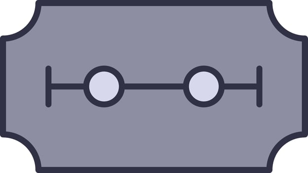 Razor Blade Line Filled Light Icon vector