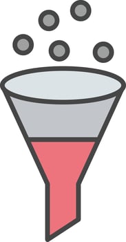 Funnel Line Filled Light Icon vector