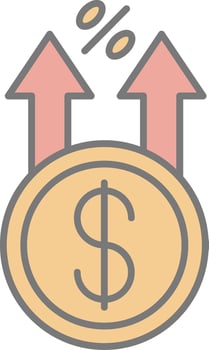 Profit Line Filled Light Icon vector