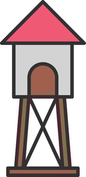 Watchtower Line Filled Light Icon vector