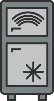 Smart Refrigerator Line Filled Light Icon vector