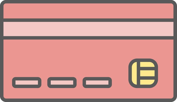 Credit Card Line Filled Light Icon vector