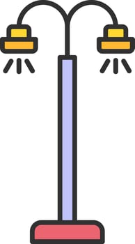 Street Lamp Line Filled Light Icon vector