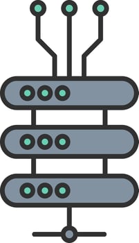 Data Network Line Filled Light Icon vector