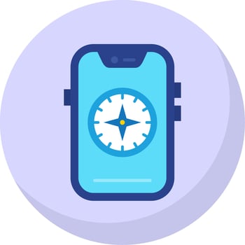 Compass Glyph Flat Bubble Icon vector