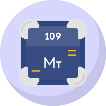 Meitnerium Glyph Flat Bubble Icon vector