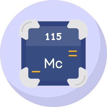 Moscovium Glyph Flat Bubble Icon vector