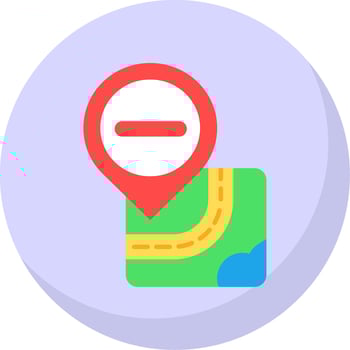 Minus Glyph Flat Bubble Icon vector