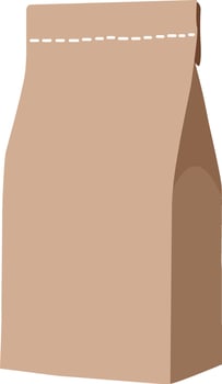 Brown craft paper bag packaging template vector