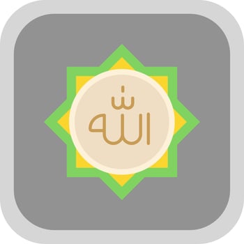 Allah Flat Round Corner Icon vector