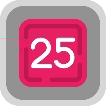 Twenty Five Flat Round Corner Icon vector
