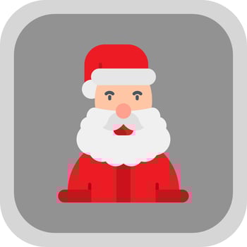 Santa claus Flat Round Corner Icon vector