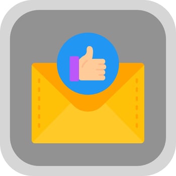 Like Flat Round Corner Icon vector