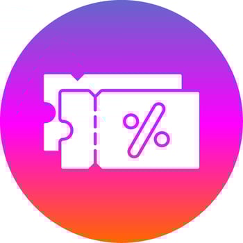 Discount Glyph Gradient Circle Icon vector
