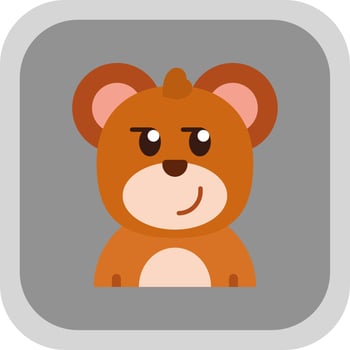Smirking Flat Round Corner Icon vector