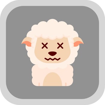 Dead Flat Round Corner Icon vector