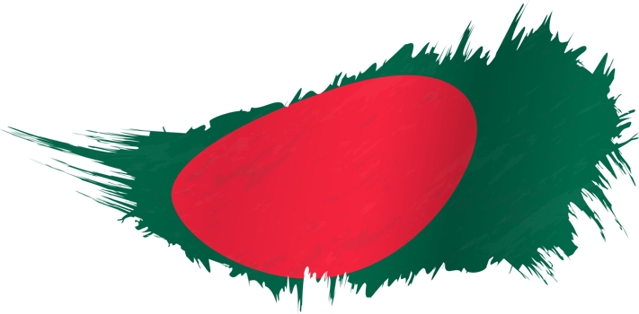 Flag of Bangladesh in grunge style with waving effect. png