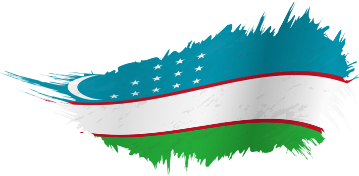 Flag of Uzbekistan in grunge style with waving effect. png