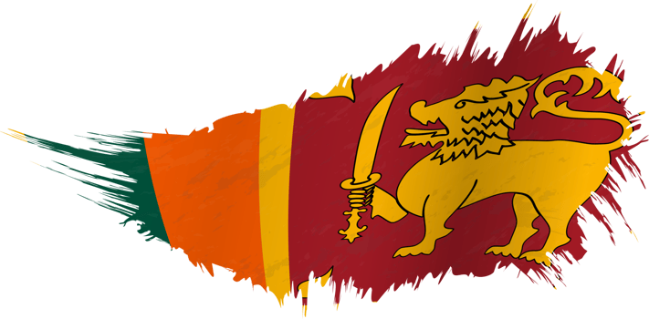 Flag of Sri Lanka in grunge style with waving effect. png