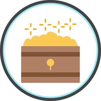 Treasure Flat Circle Icon vector
