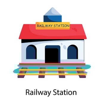 Trendy Railway Station vector