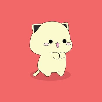 Cute Cat adorable, admire, wonder, madly in love emotion with heart eyes. Set of kitty, kitten character in vector hand drawn style, doodle cartoon illustration. As mascot, sticker, emoji