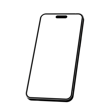 Detailed isometric style photo of gray smartphone without background. Template for mockup png