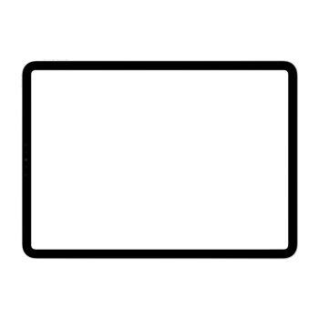 Close-up photo of tablet without background. Template for mockup png
