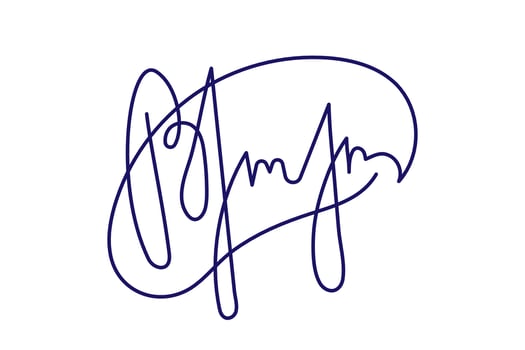 Vector hand drawn Fake autograph sample. Editable stroke Signature