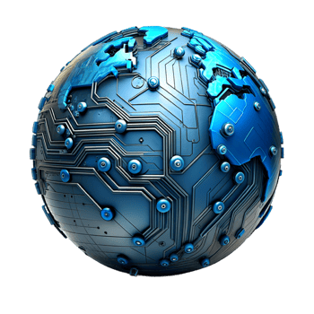 AI generated 3d world global network digital technology png