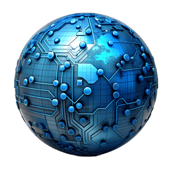 AI generated 3d world global network digital technology png