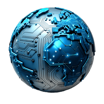 AI generated 3d world global network digital technology png