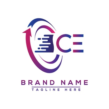 CE letter logo design. Vector logo design for business.