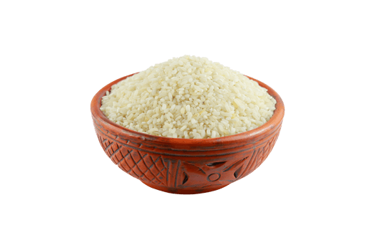 White rice in a clay bowl isolated on a transparent background png