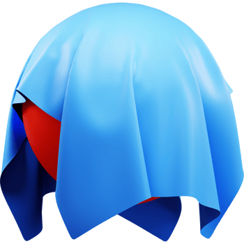 3D blue fabric icon on transparent background png