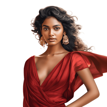 AI generated an indian girl wearing red saree png
