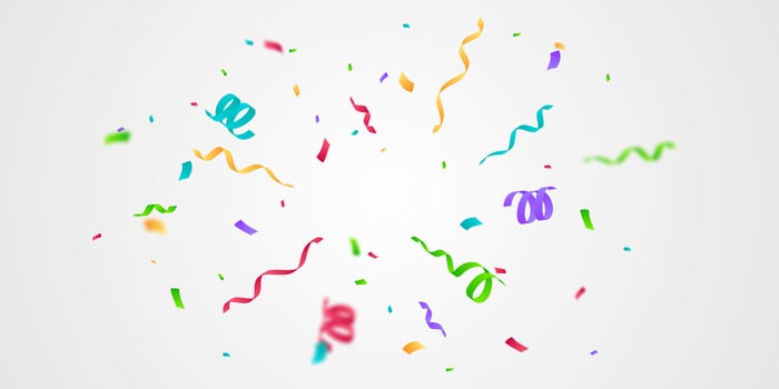 Colorful confetti and zigzag ribbons falling from above Streamers, tinsel vector