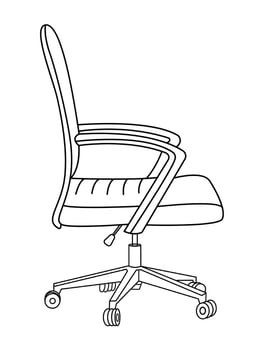 Stylish modern office chair, assorted set of office chairs, Vector minimal office chairs angle view isolated on white background.