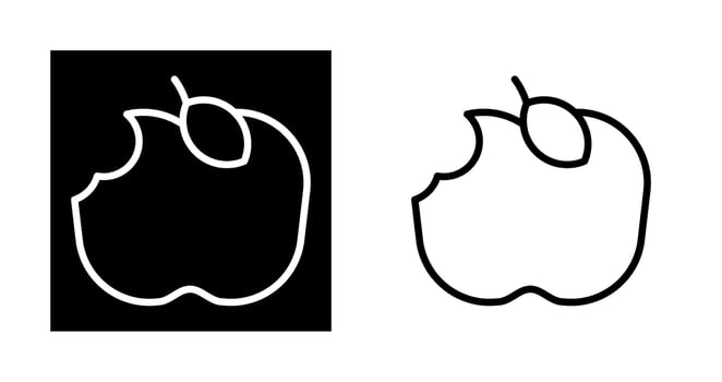 Apple Eaten Vector Icon