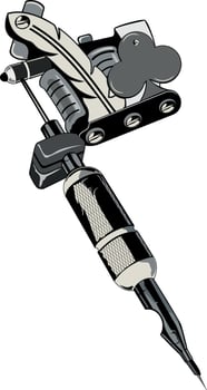 tattoo machine with the symbol of flower cards vector