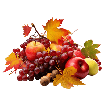 AI generated Composition With Seasonal Autumn Fruits png