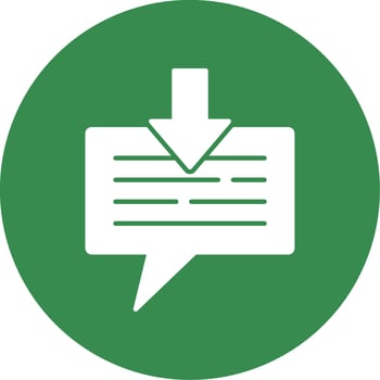 Received Message Glyph Circle Icon vector
