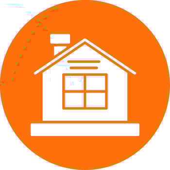 House Glyph Circle Icon vector