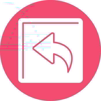 Curved Left Glyph Circle Icon vector