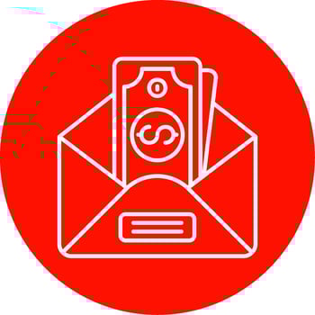 Envelope Linear Circle Multicolor Design Icon vector