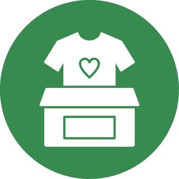 Clothes Donation Glyph Circle Icon vector
