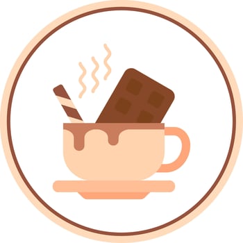Hot Chocolate Flat Circle Uni Icon vector