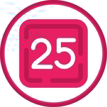 Twenty Five Flat Circle Uni Icon vector