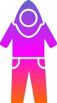 Coverall Glyph Gradient Icon vector