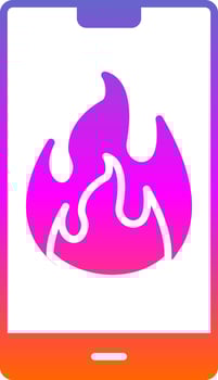 Flame Glyph Gradient Icon vector